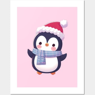 Adorable Christmas Penguin Posters and Art